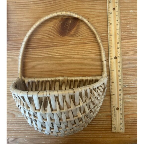 Handcrafted Natural Wicker Eye of God Butt Half Basket Wall Decor - Picture 6 of 7